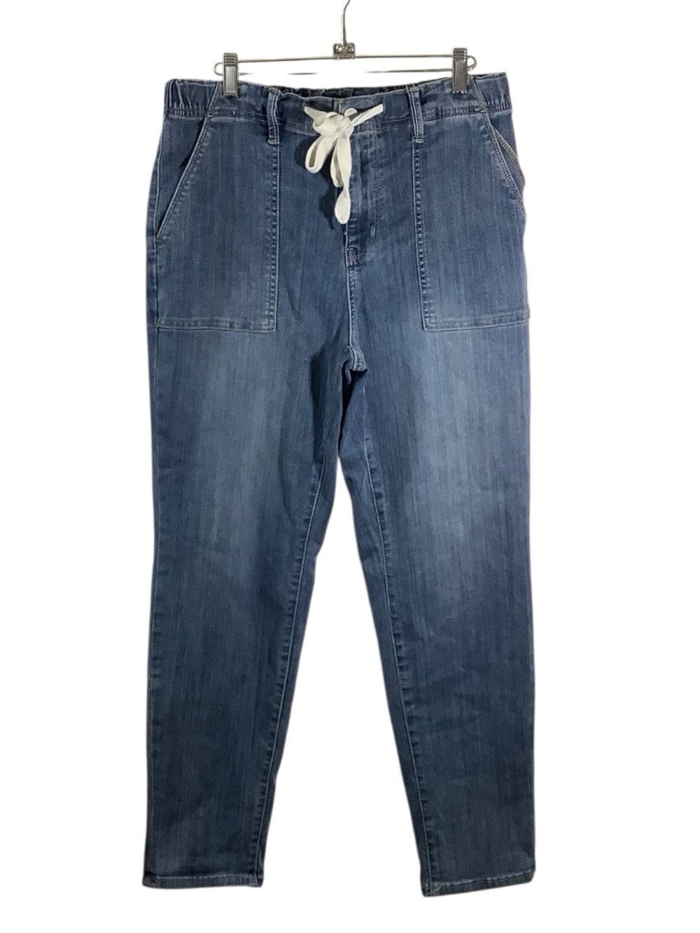 Judy Blue Drawstring Waist Denim Jogger Jeans - Blue Pull-On Stretched - Picture 1 of 10